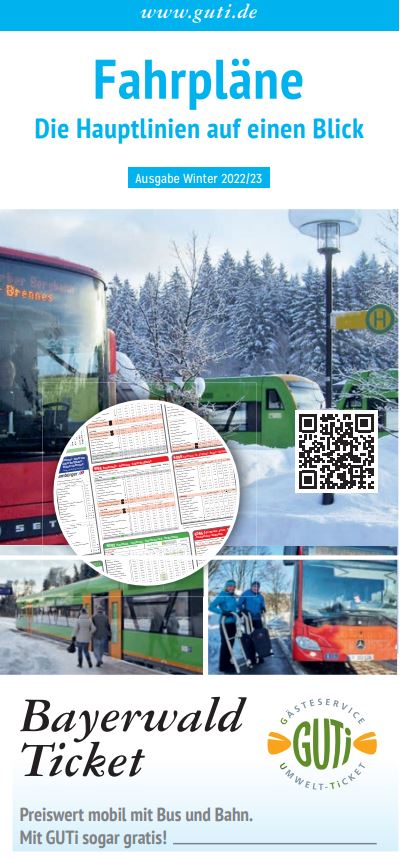 Fahrplan Bayerwald-Ticket Winter 2022/2023